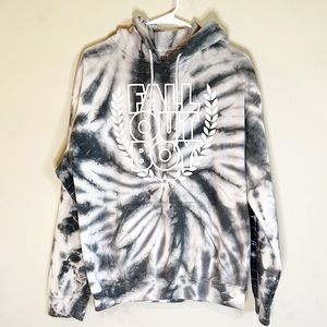 Fall Out Boy Gray Tie Dye Concert Hoodie S small